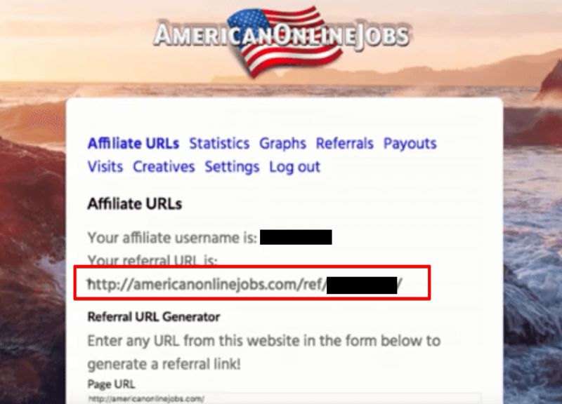 American Online Jobs Affiliate URLs