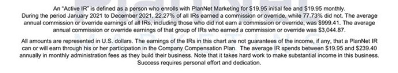 Income Disclosure Additional Statement