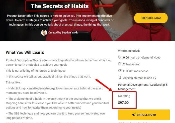 The Secret of Habits Course Information