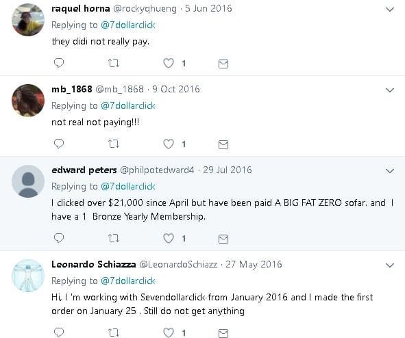 Seven Dollar Click Payment Complains On Twitter