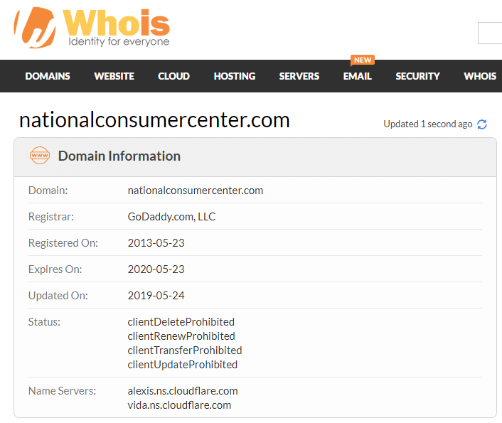 National Consumer Center Domain Information