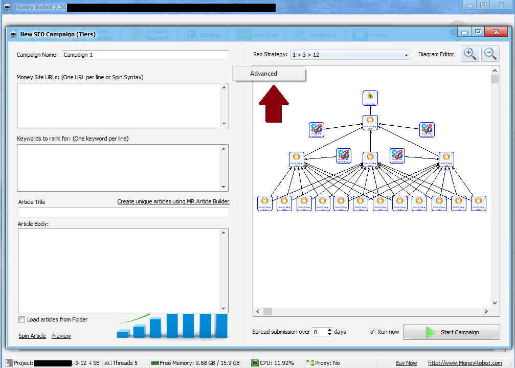 Money Robot Advanced Setting