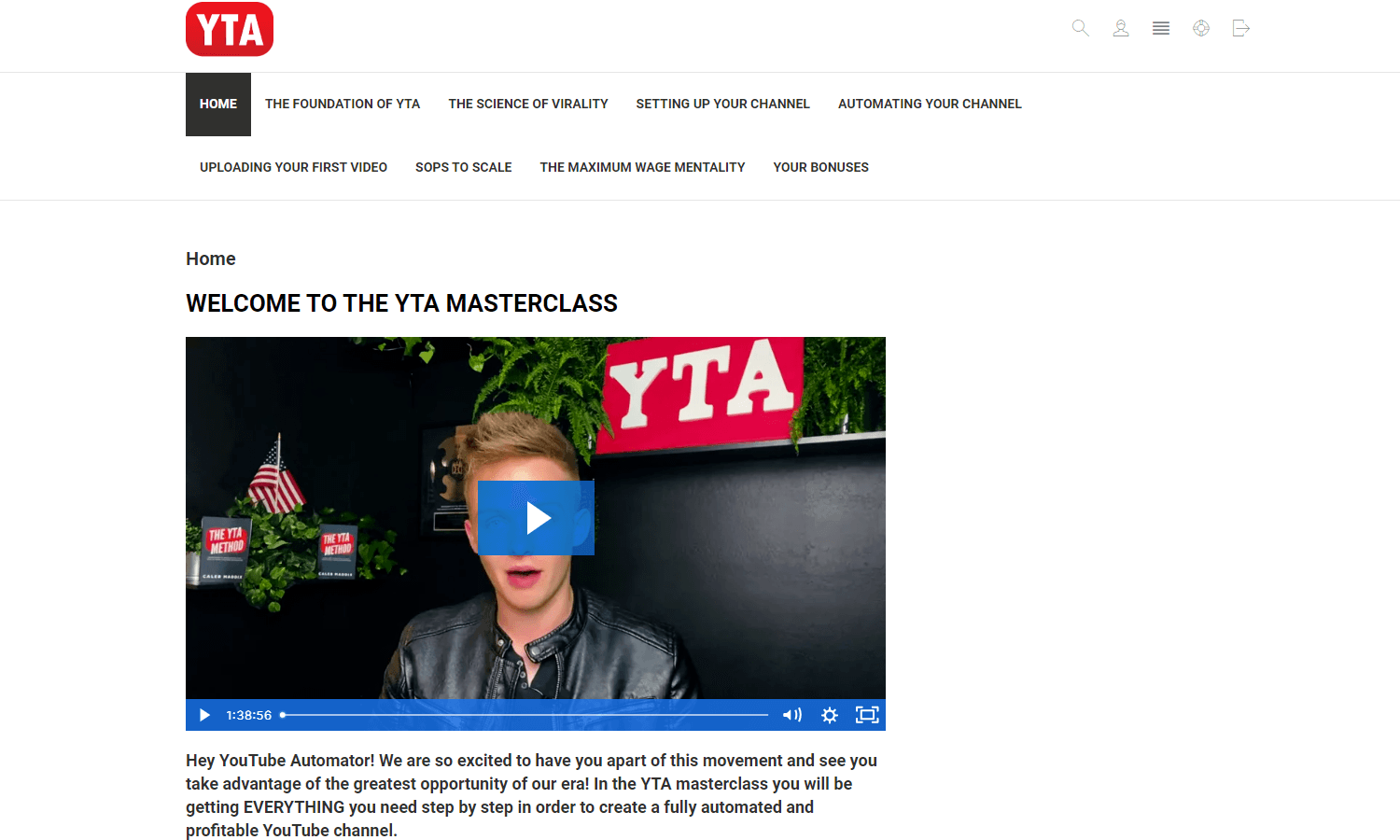 YTA Masterclass Members Area