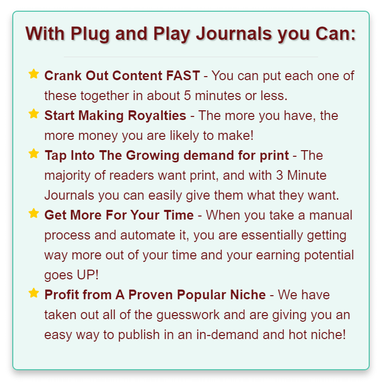 Plug and Play Journals Sales Pitch