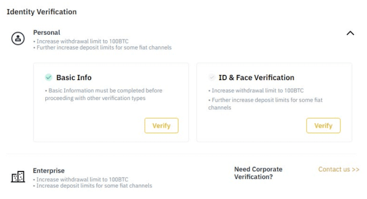 Binance Identity Verification