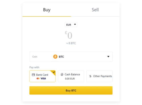 Binance Payment Option