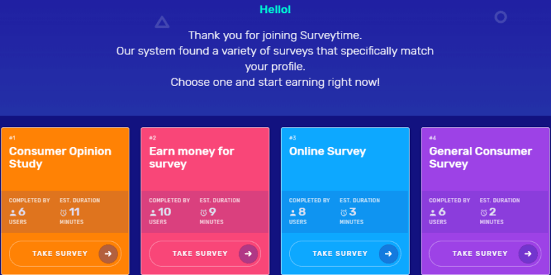 making money with surveytime-Surveys