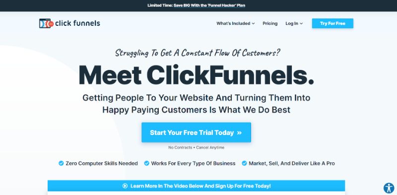 ClickFunnels Main Webpage