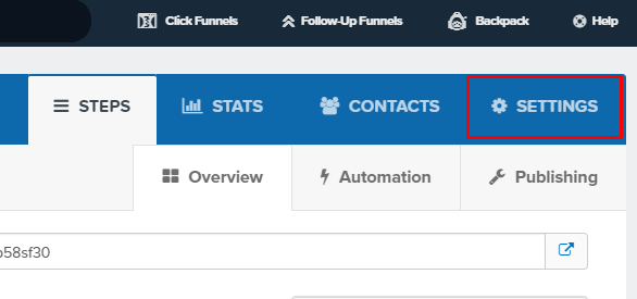 ClickFunnels Settings