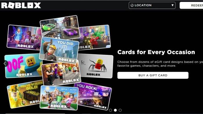 Roblox gift cards