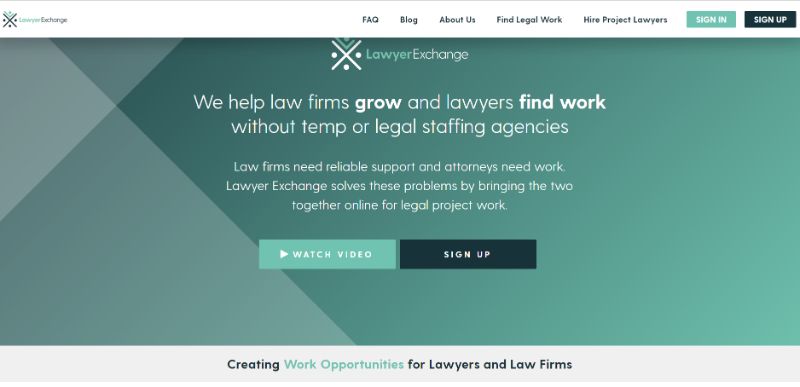 Homepage of Lawyer Exchange