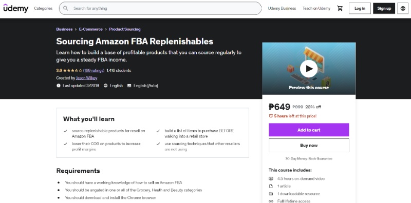 Sourcing Amazon FBA Replenishables