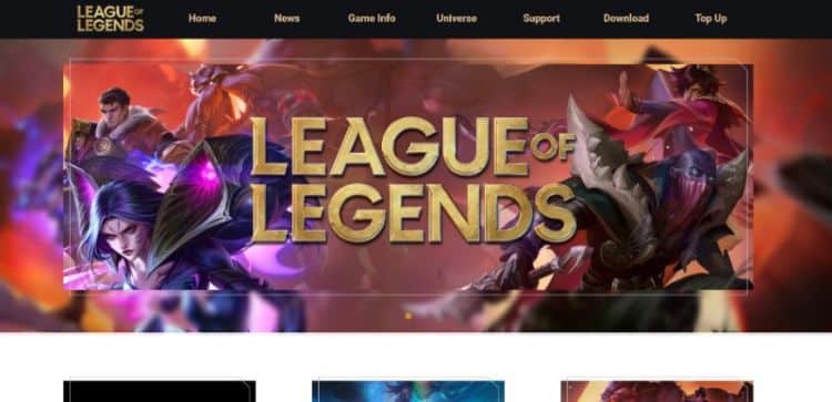 League of Legends Website