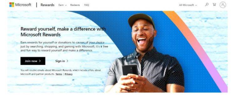 Microsoft Rewards Page