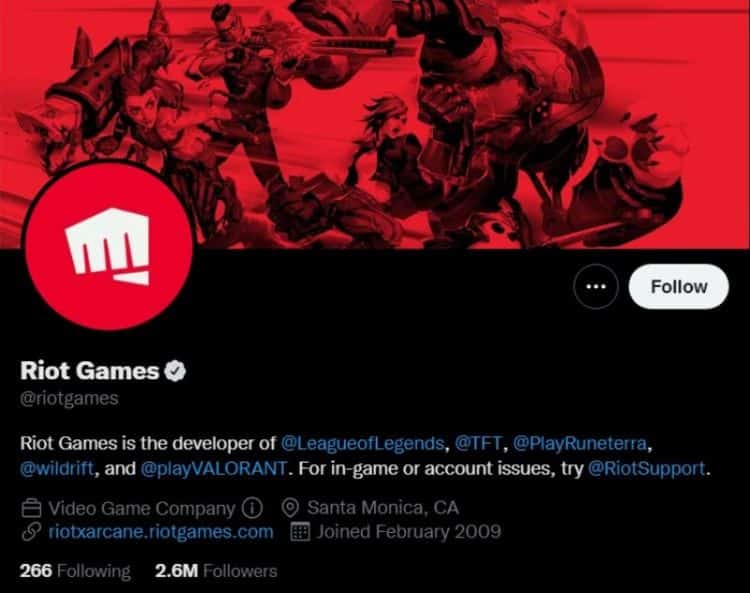 Riot Games Twitter Page