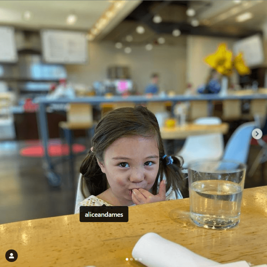 A Photo of A Child In An Instagram Post