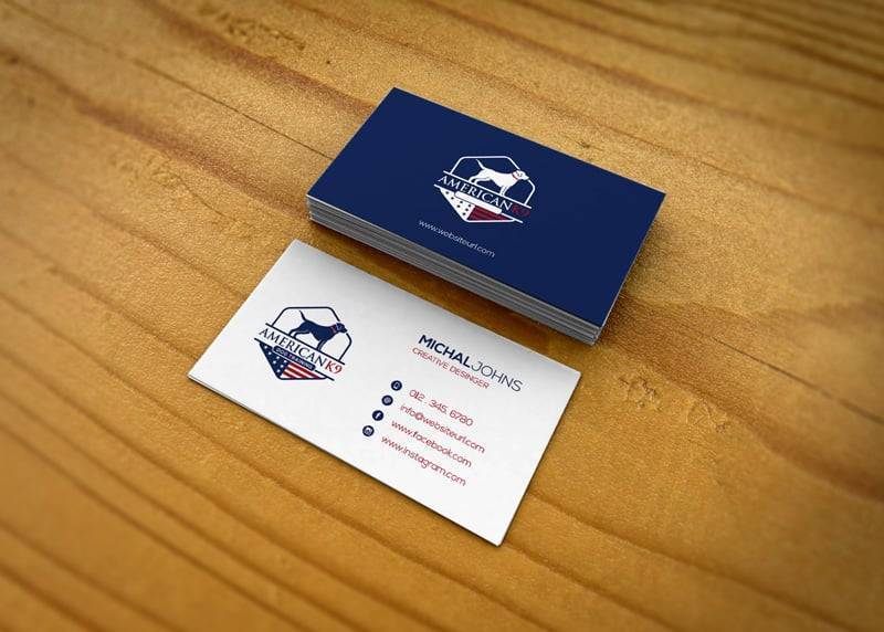 Business card with logo