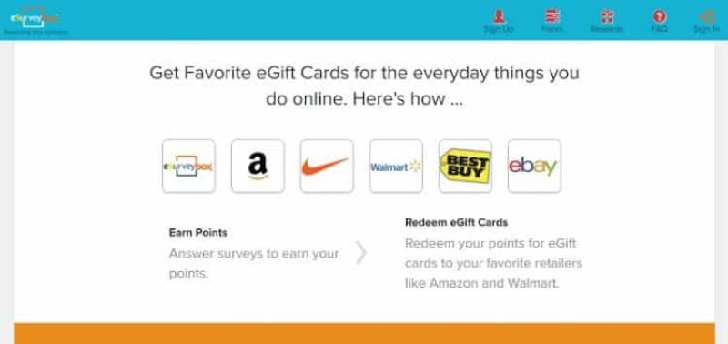 Esurveybox Redeem GiftCards Options