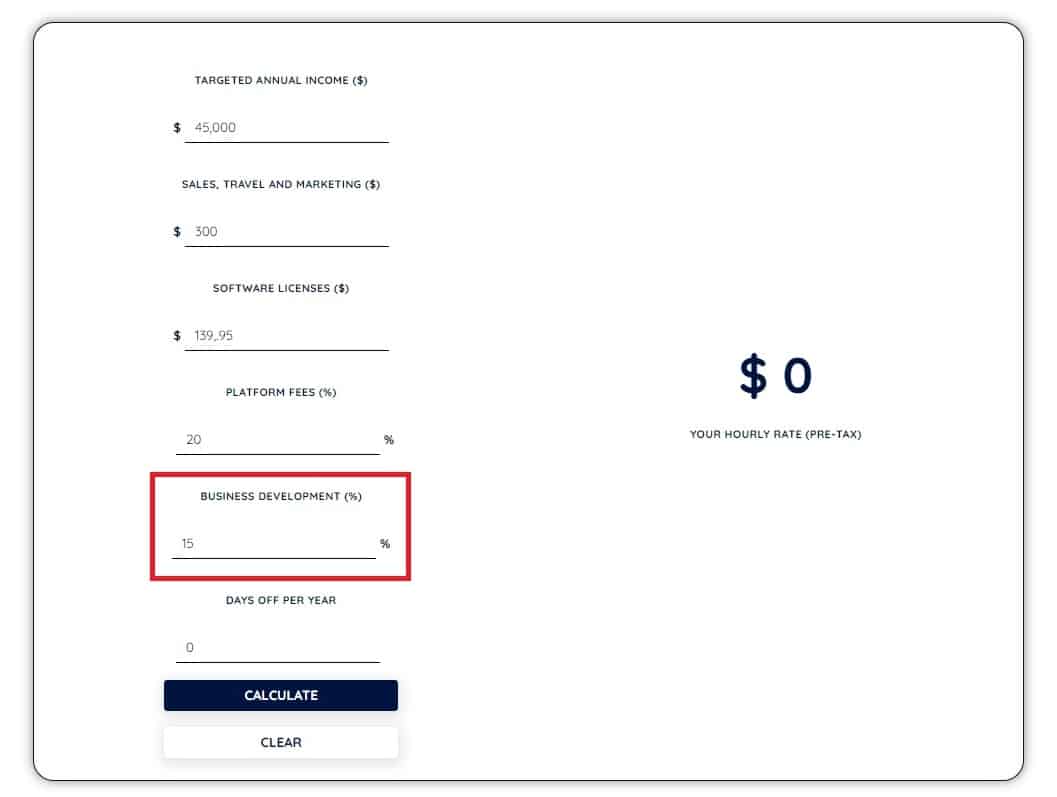 Freelance Rate Calculator - Business Development