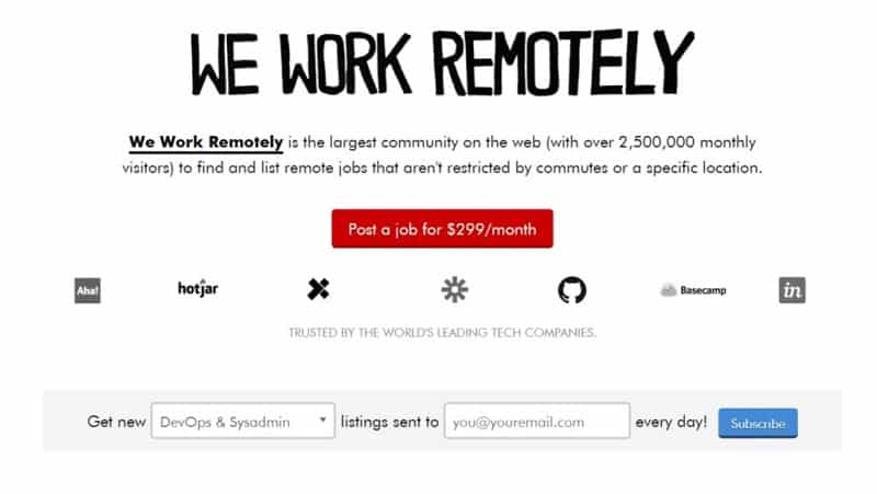 We Work Remotely Website