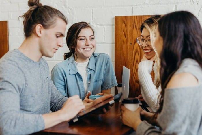 Freelancers in a co-working space