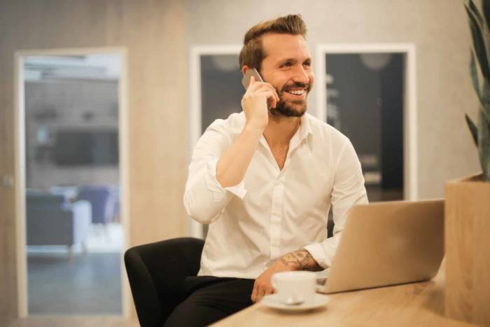 Self-Employed Worker Making Calls