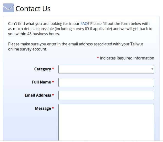 TellWut Customer Support Form