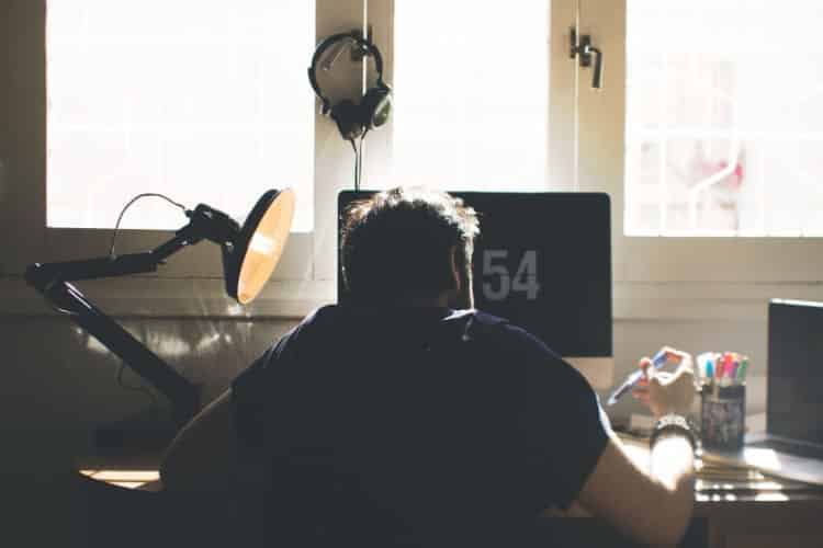 A Man Working From Home