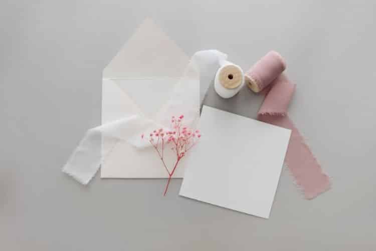 fancy envelope and ribbons