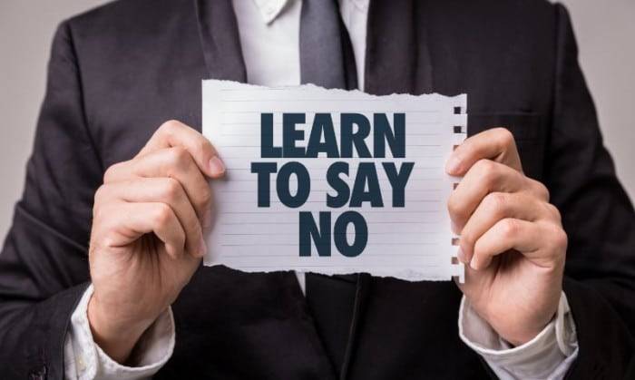 Learn to Say No Sign