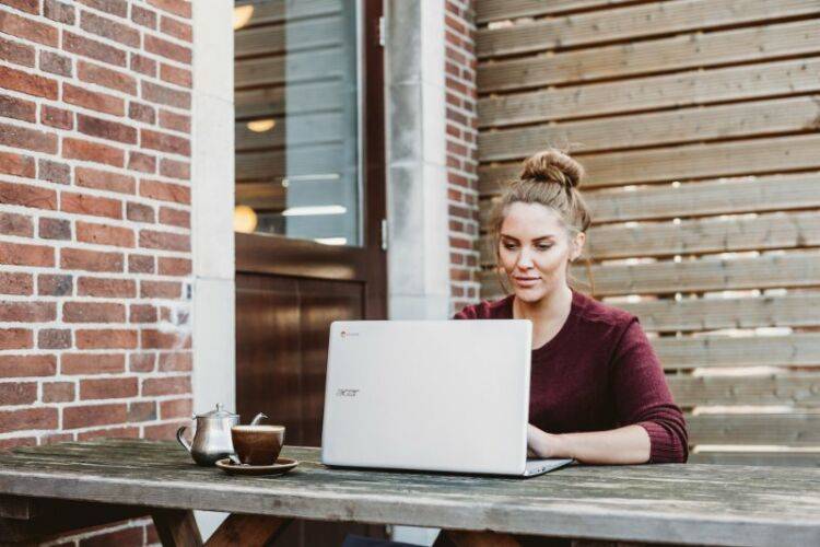 Woman With a Typing Work