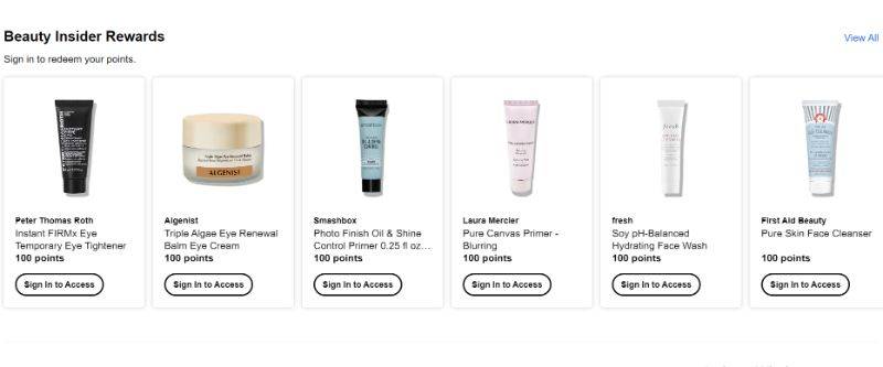 Beauty Insider rewards