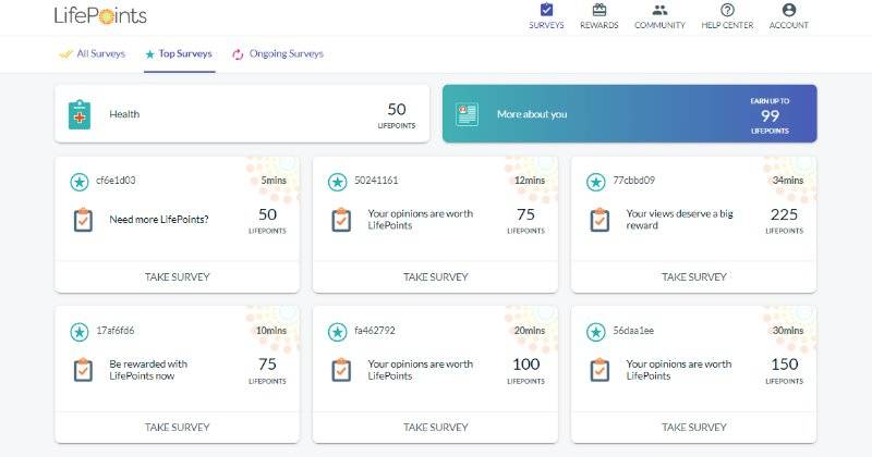 Profile Questionnaires in Lifepoints