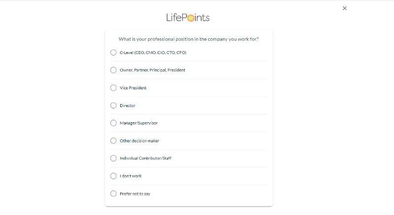 Lifepoints Sample Survey