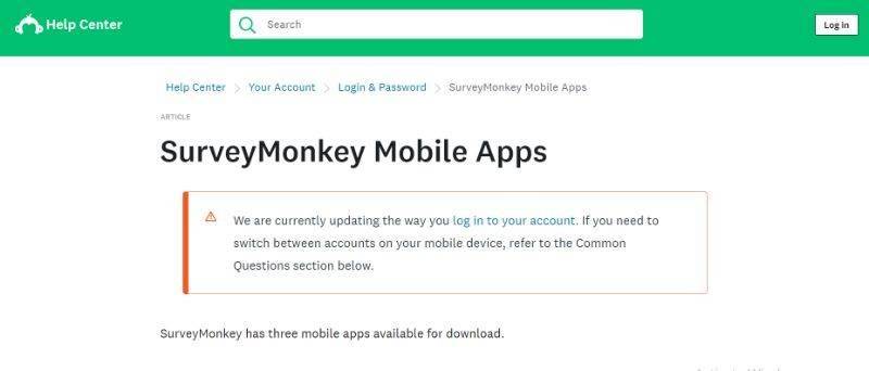 Survey Monkey Mobile Apps