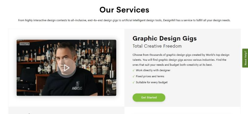 Designhill Provided Services