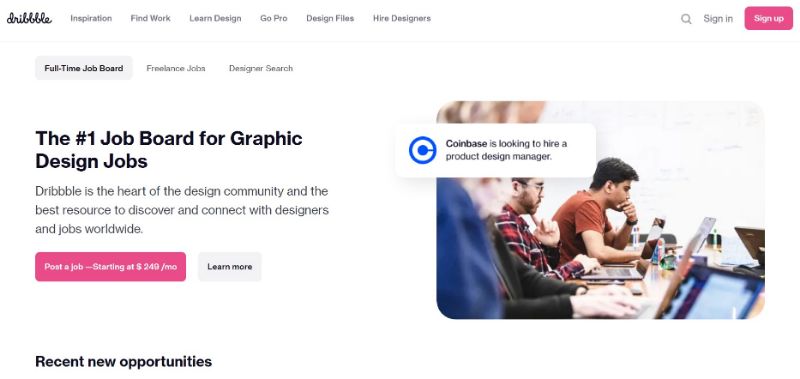 Dribbble Job Opportunities