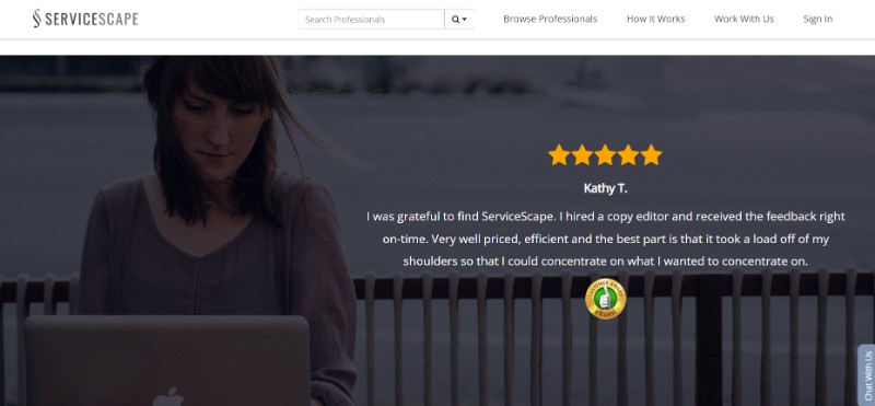 ServiceScape Banner with great reviews