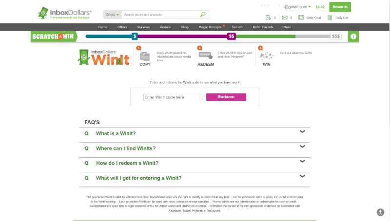 InboxDollars WinIt