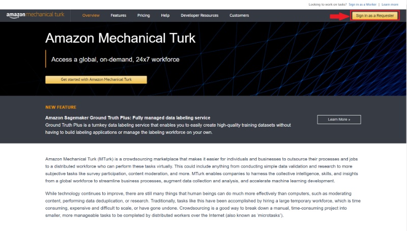 Amazon Mechanical Turk Requester