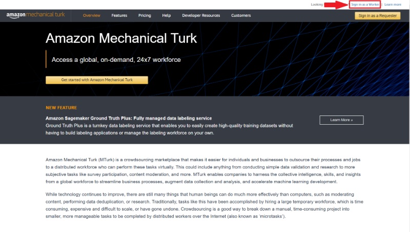 Amazon Mechanical Turk Worker