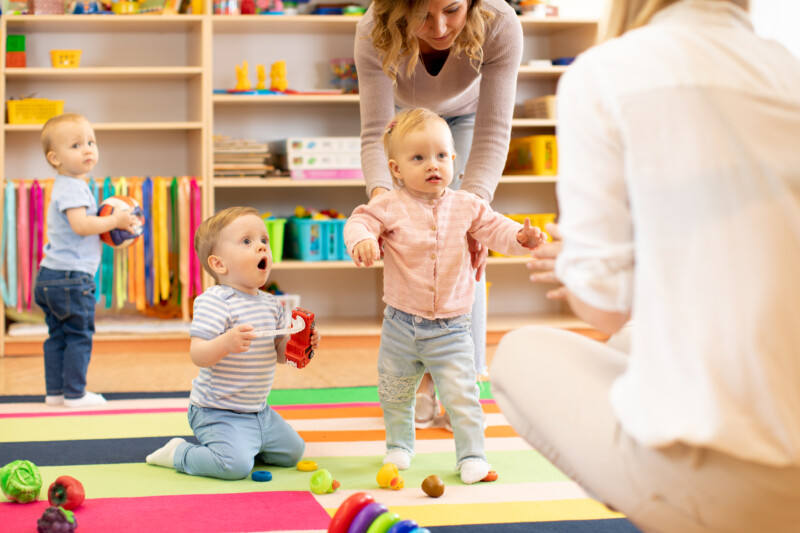 Babies playing in the childcare