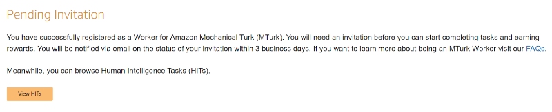 MTurk Pending Invitation