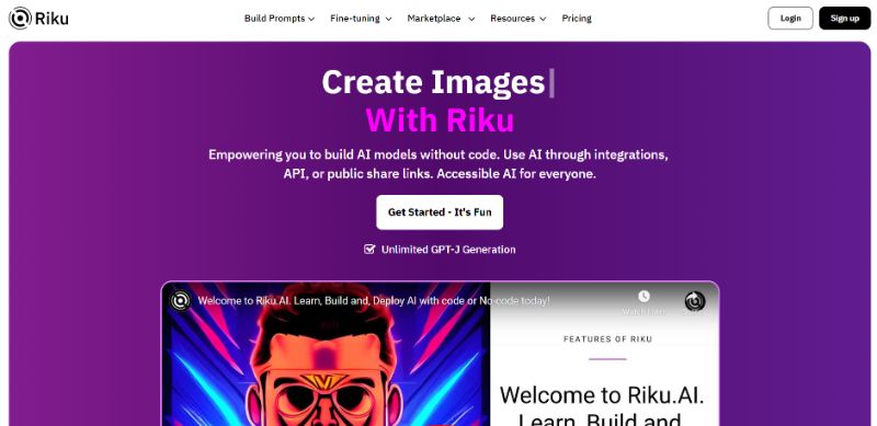 Riku.ai Main Homepage