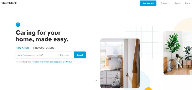 Thumbtack Homepage