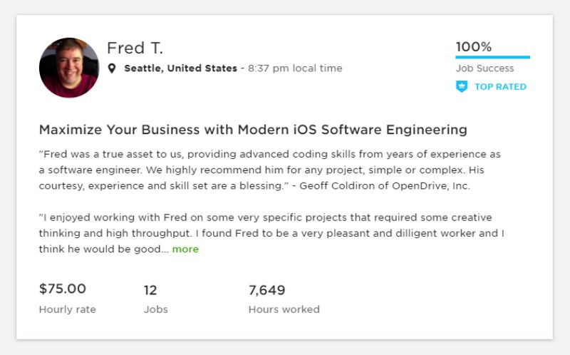 Upwork Profile Sample