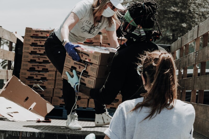 Group on a community outreach program