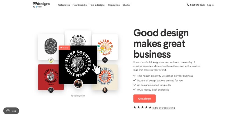 99 Designs Homepage