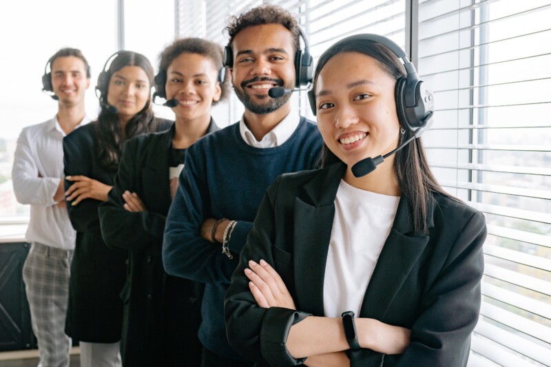 Group of call center agents