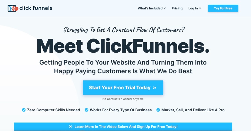 ClickFunnels Main Dashboard